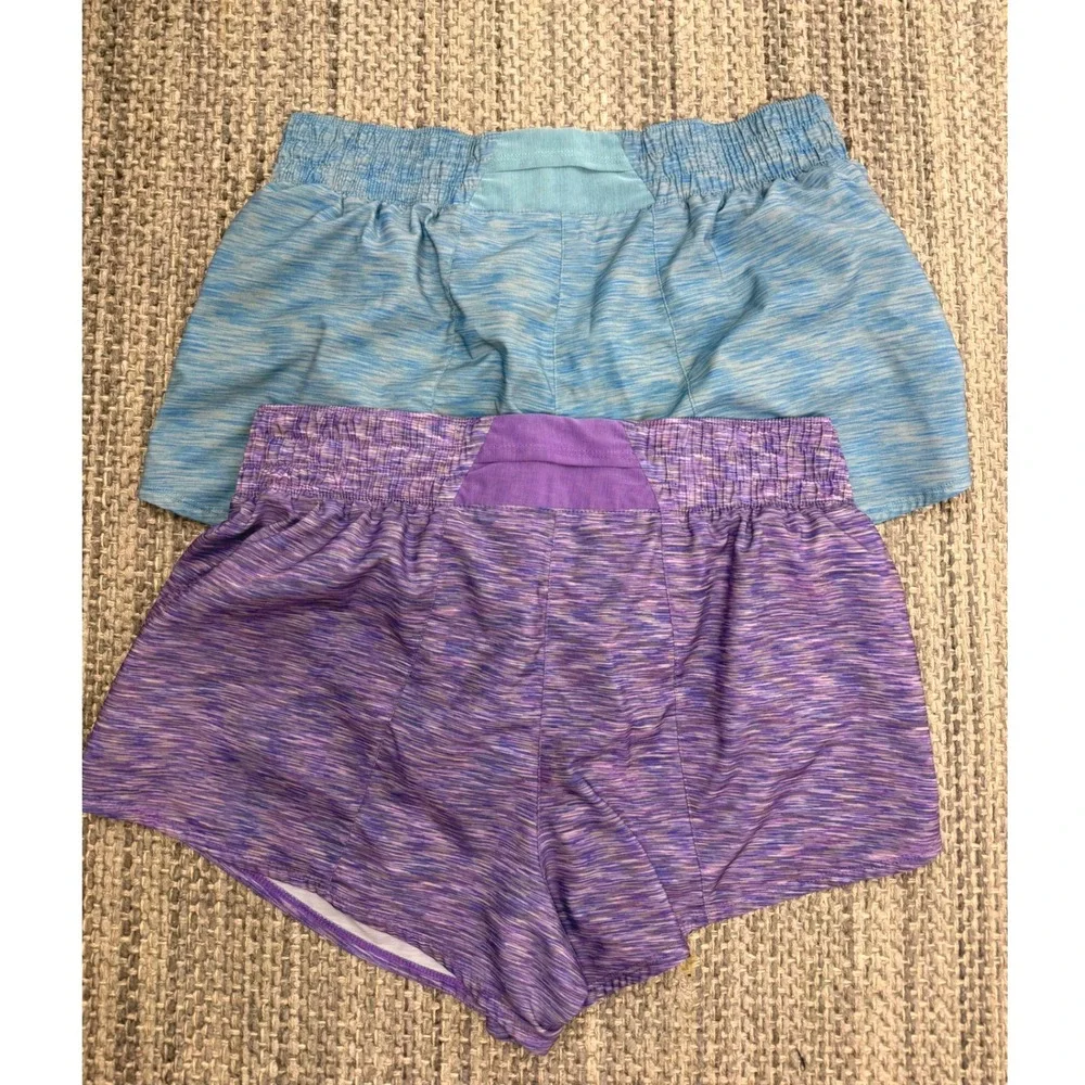 Nike Dri-FIT Running Shorts Bundle 2pk Purple Blue Space Dye Womans L Activewear